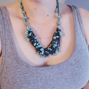 Turquoise necklace silver